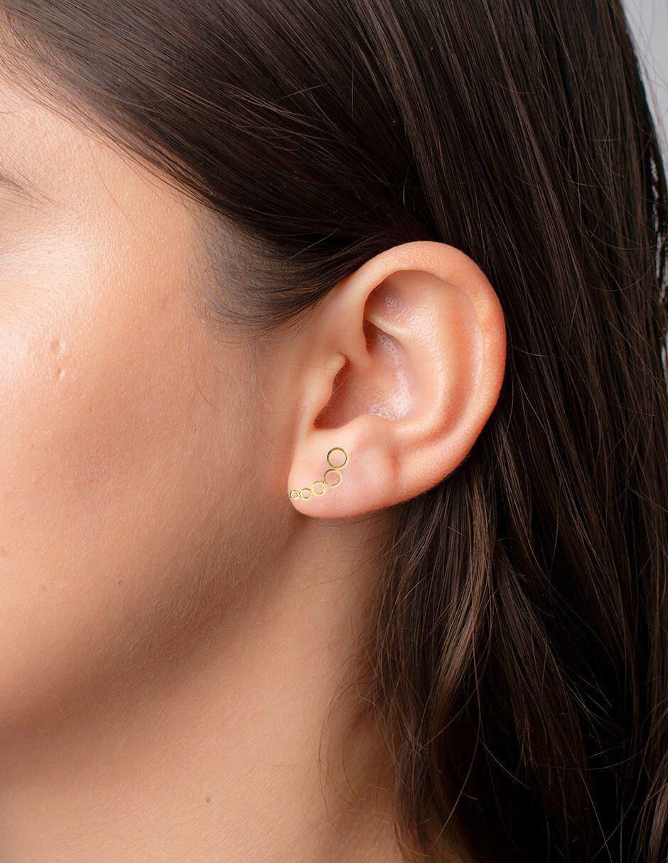 Broqueles circulares de oro 14 K 4
