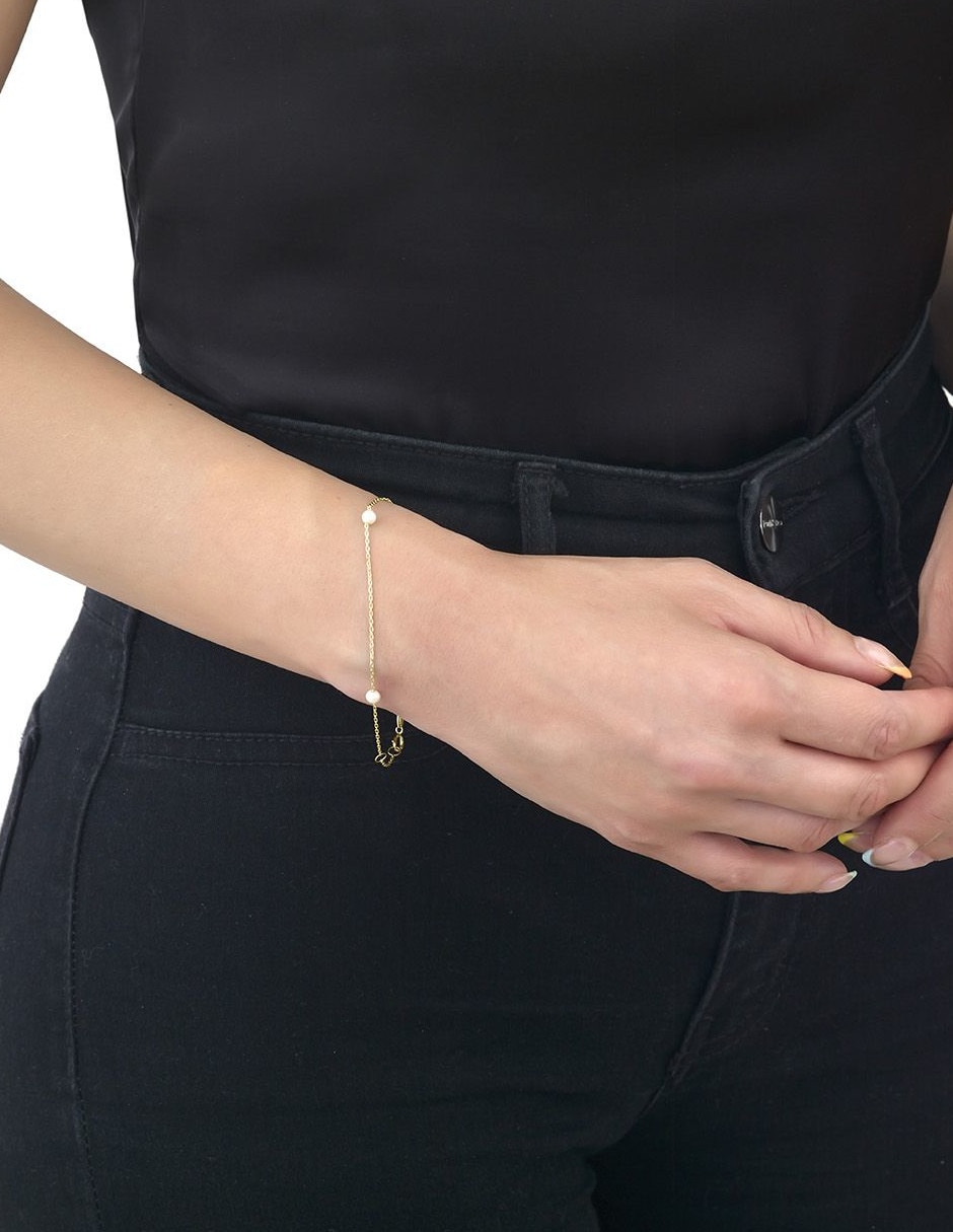 Pulsera de oro amarillo 14 k con acabado pulido 3