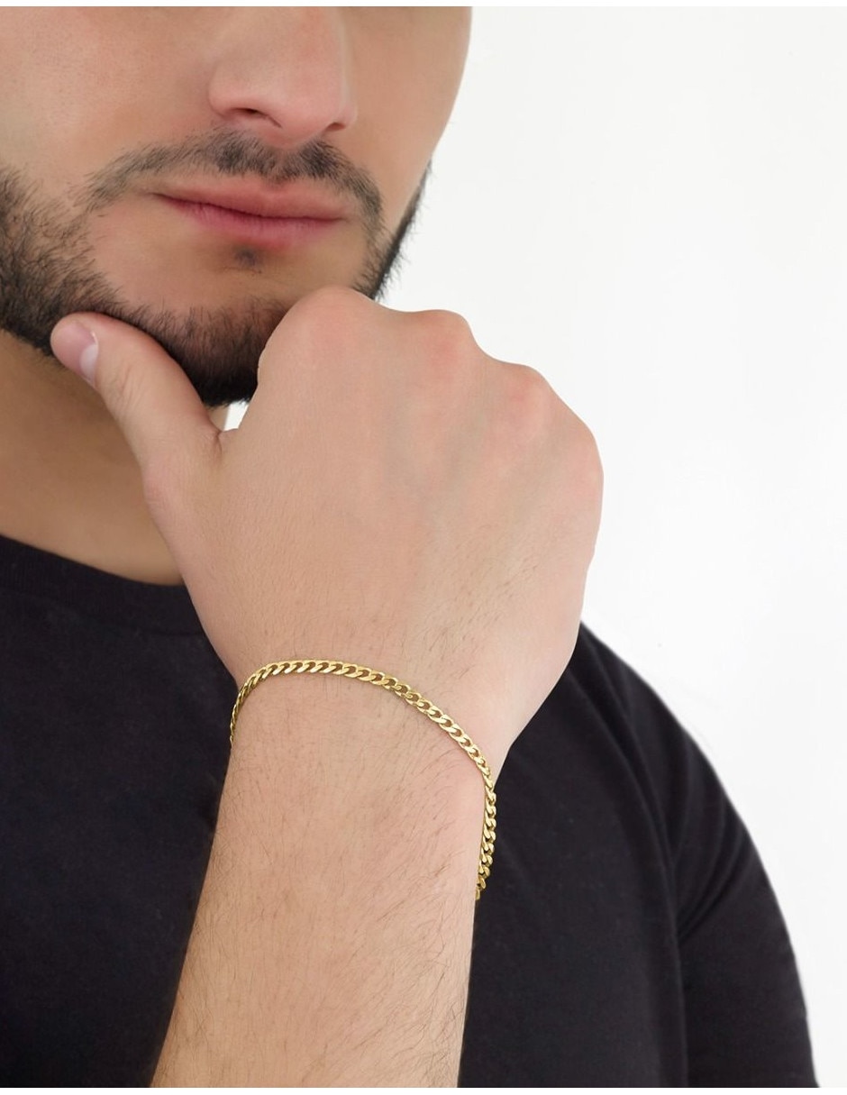 Pulsera de oro amarillo 14 k con acabado pulido 3