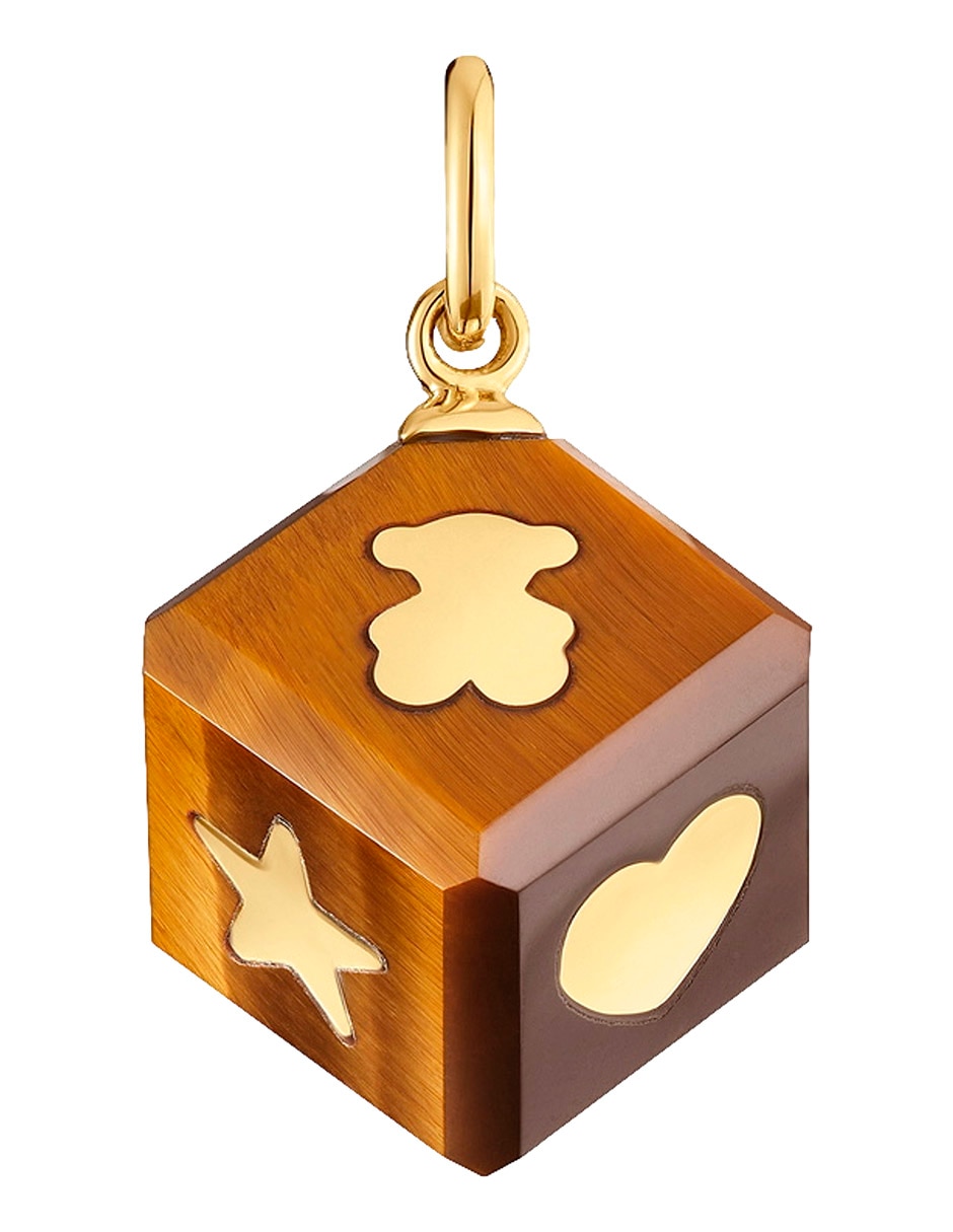 Dije de dado cube de oro amarillo 14 K Dije de dado cube de oro amarillo 14 K