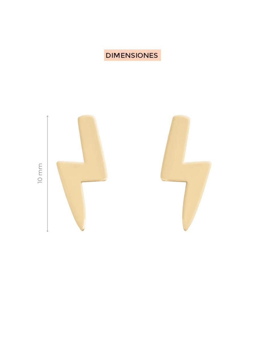 Aretes cortos de Rayo Rasy de oro 14 K con acabado brillante 4