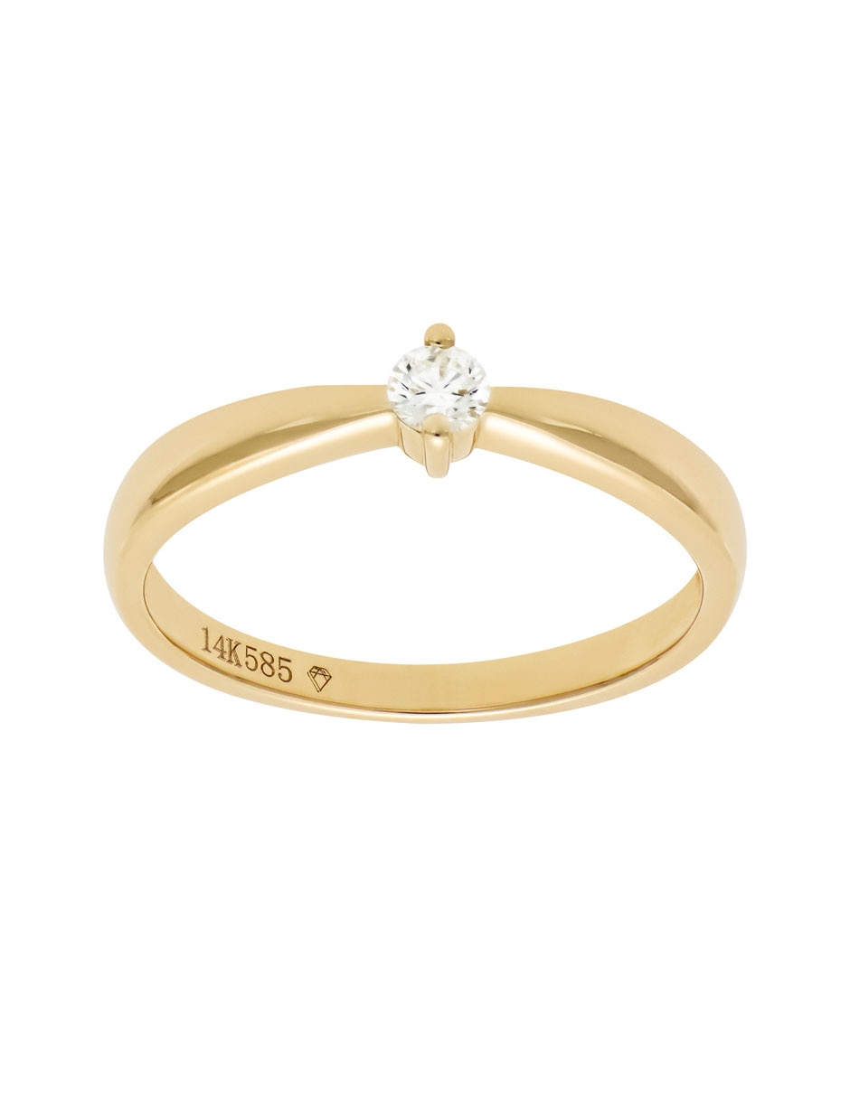 Anillo de compromiso de oro amarillo 14 k Classy diamante