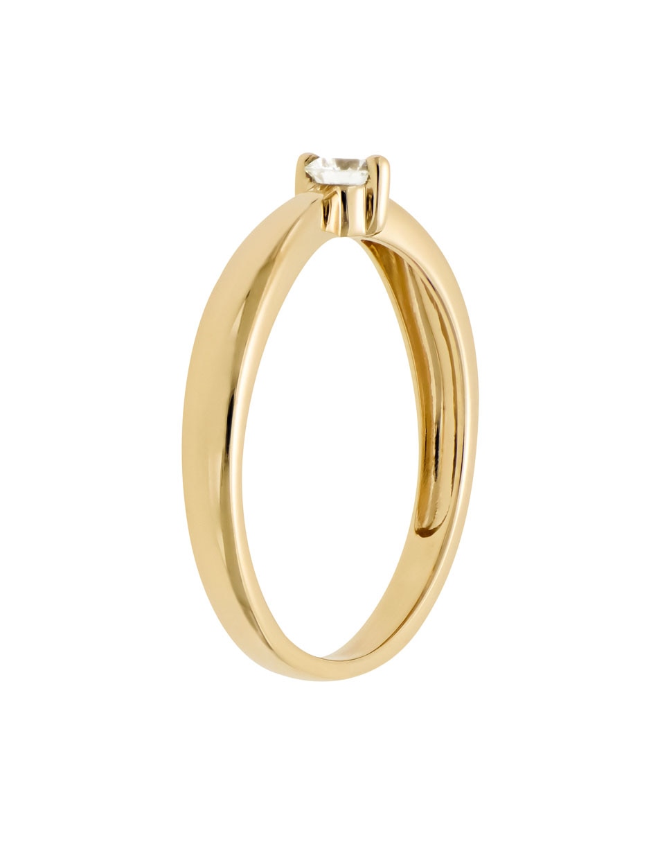 Anillo de compromiso de oro amarillo 14 k Classy diamante 2