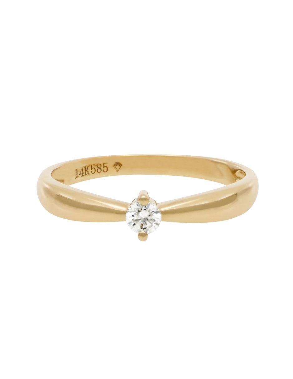 Anillo de compromiso de oro amarillo 14 k Classy diamante 3