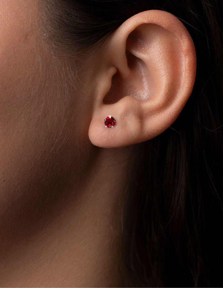 Broqueles circulares de oro 14 K con acabado brillante zirconia 2