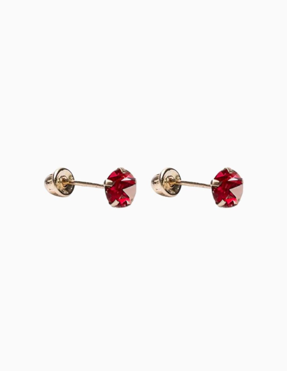 Broqueles circulares de oro 14 K con acabado brillante zirconia 3