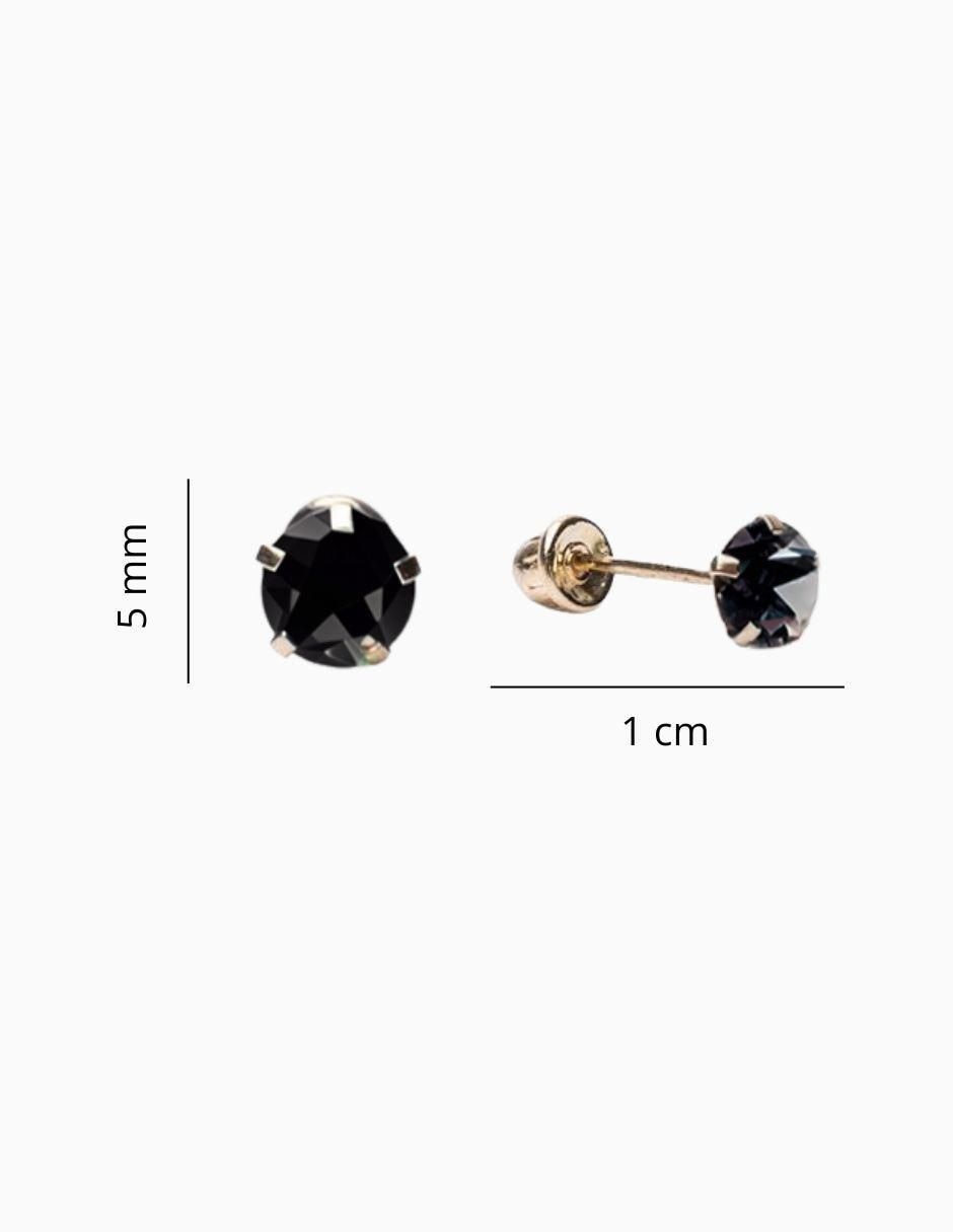 Broqueles circulares de oro 14 K con acabado brillante zirconia 4