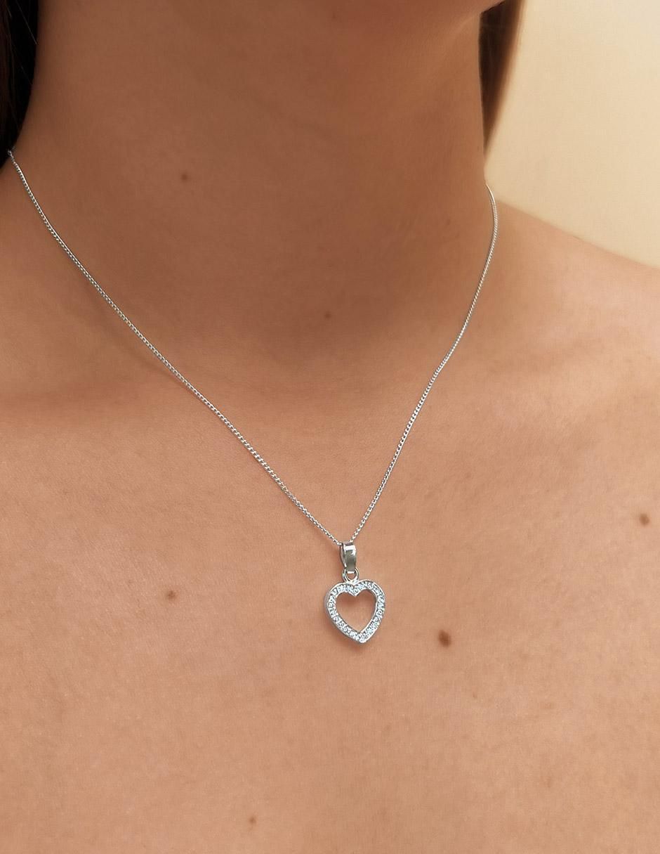 Collar de corazón de plata P 925 4