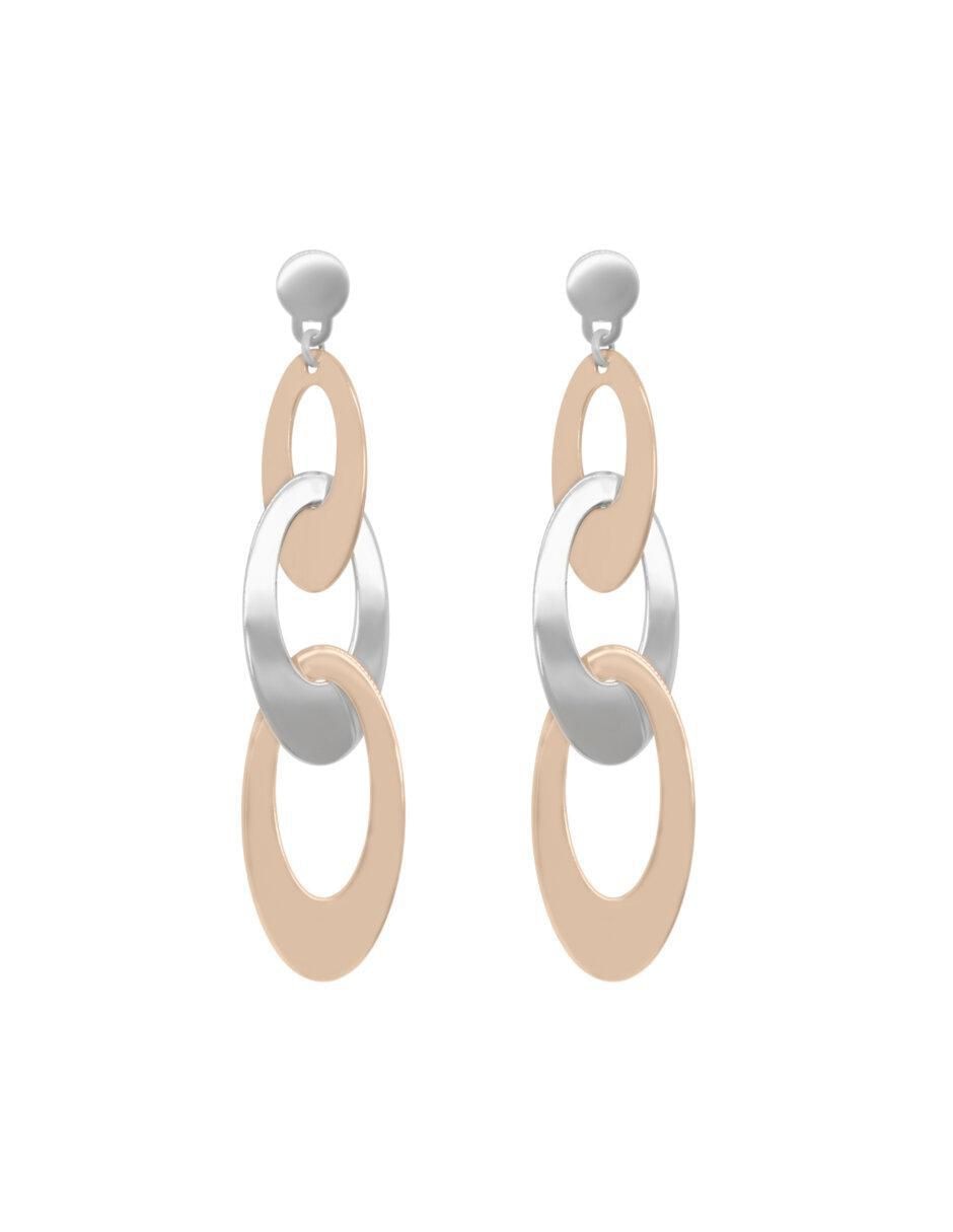 Aretes largos ovalados Naomi de oro 14 K con acabado brillante