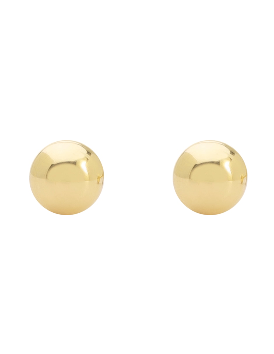 Broqueles de esfera Tetera de oro amarillo 14 k con acabado lustre