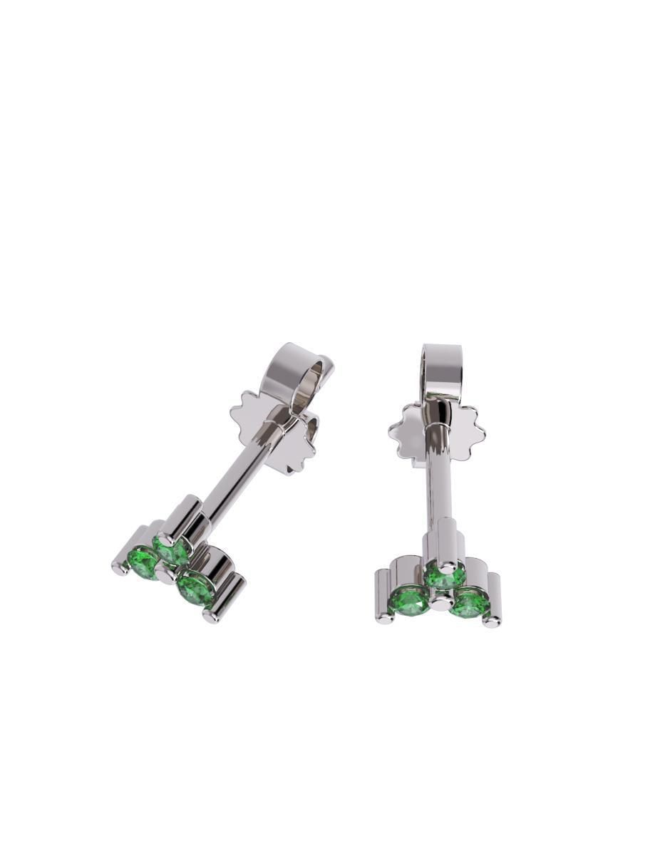 Set de aretes triangulares de oro 14 K con acabado pulido zirconia 2