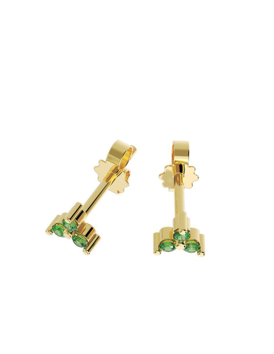 Set de aretes "de (si aplica)" triangular no aplica fonelli no aplica "de" oro 14 k "con acabado" pulido zirconia