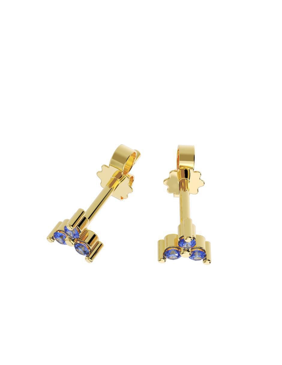 Set de aretes "de (si aplica)" triangular no aplica fonelli no aplica "de" oro 14 k "con acabado" pulido zirconia