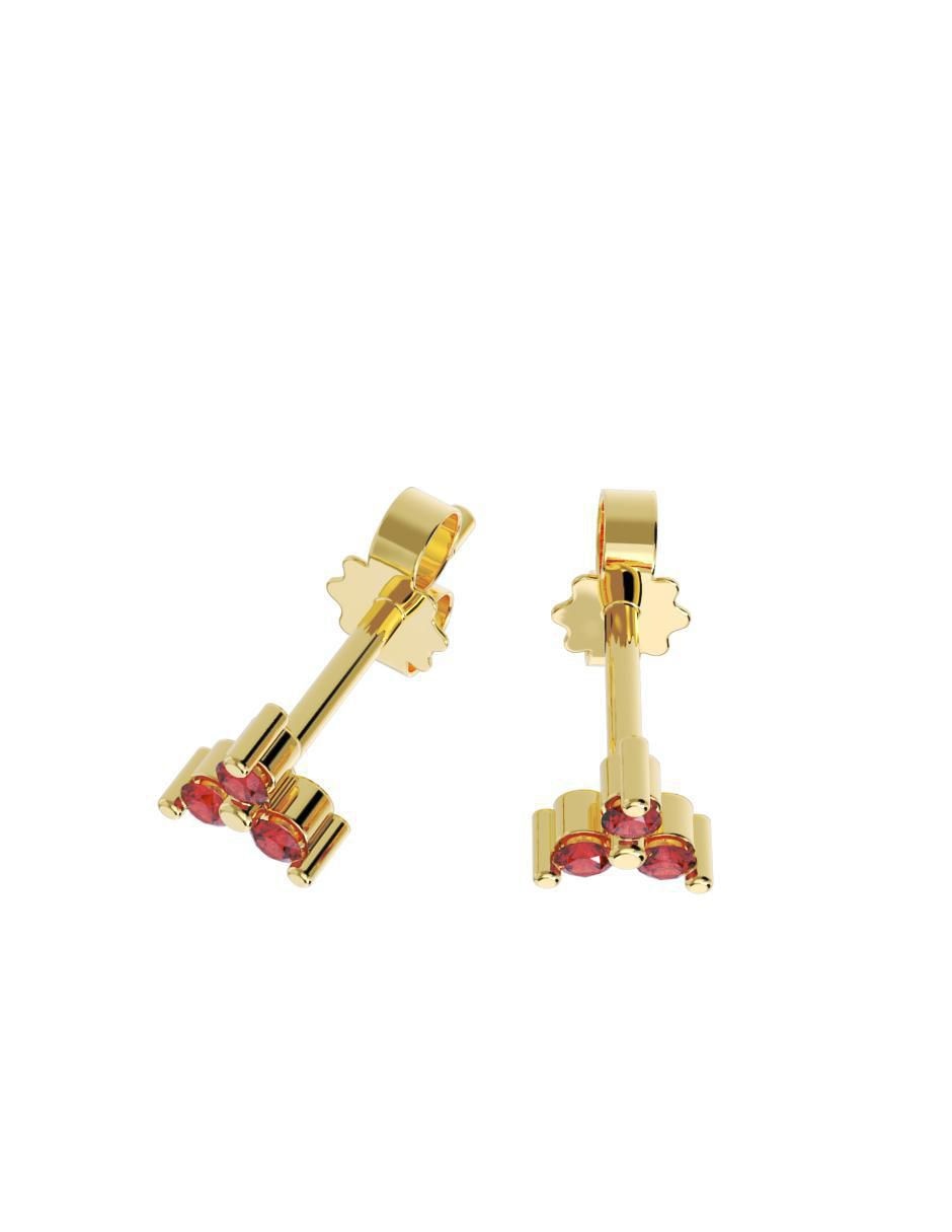 Set de aretes "de (si aplica)" triangular sinestro fonelli no aplica "de" oro 14 k "con acabado" pulido zirconia