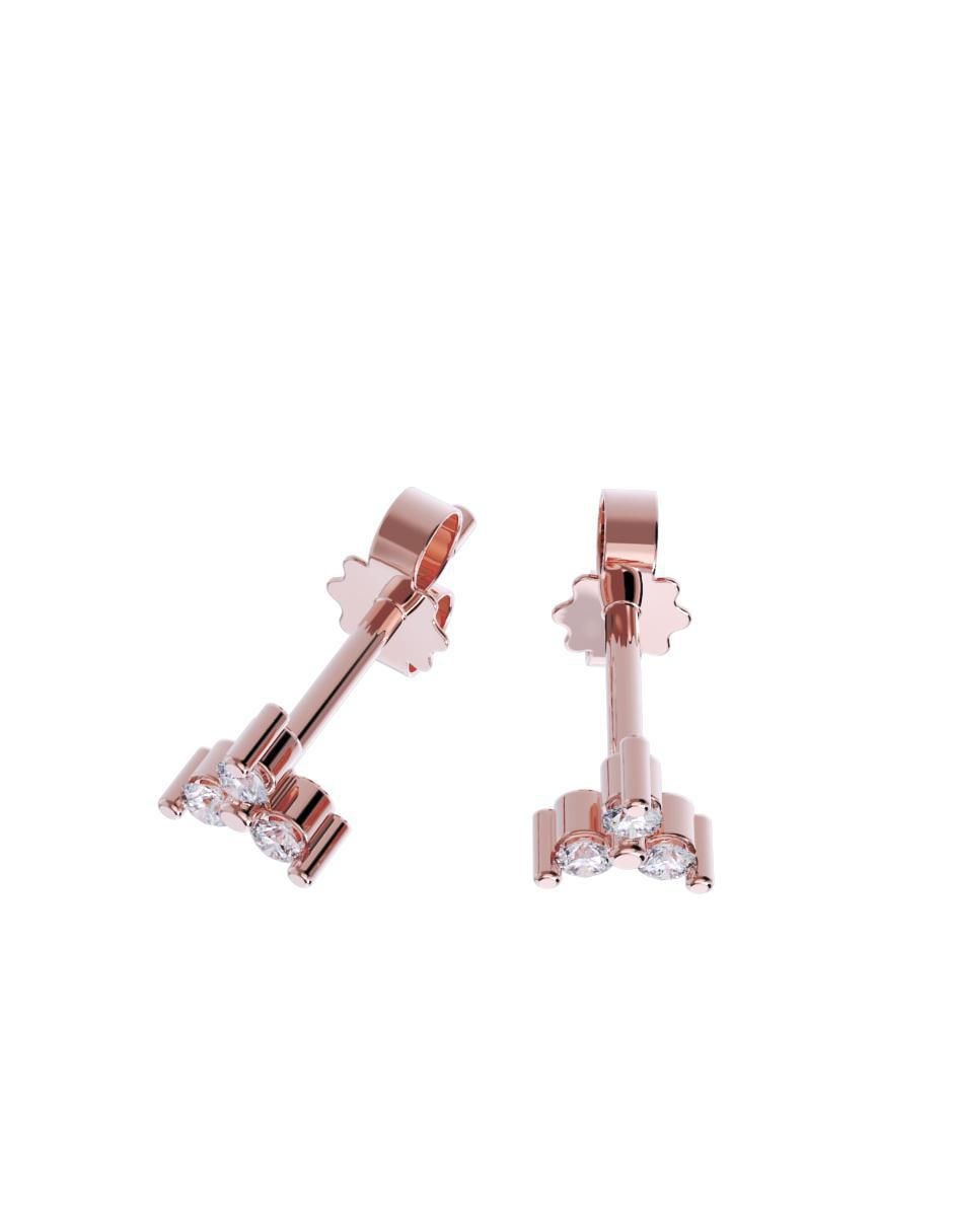 Set de aretes triangulares de oro 14 K con acabado pulido zirconia 2