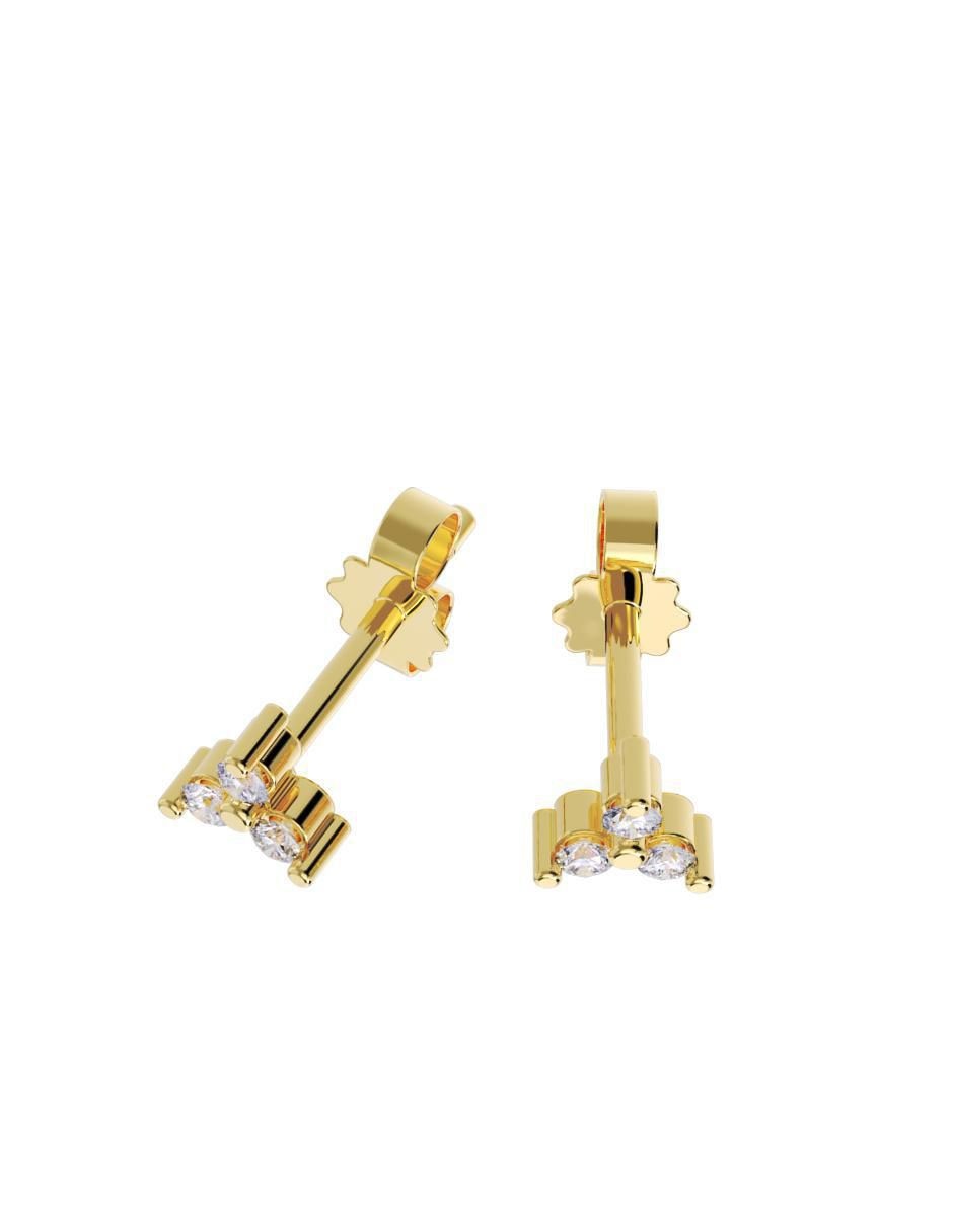 Set de aretes "de (si aplica)" triangular no aplica fonelli no aplica "de" oro 14 k "con acabado" pulido zirconia