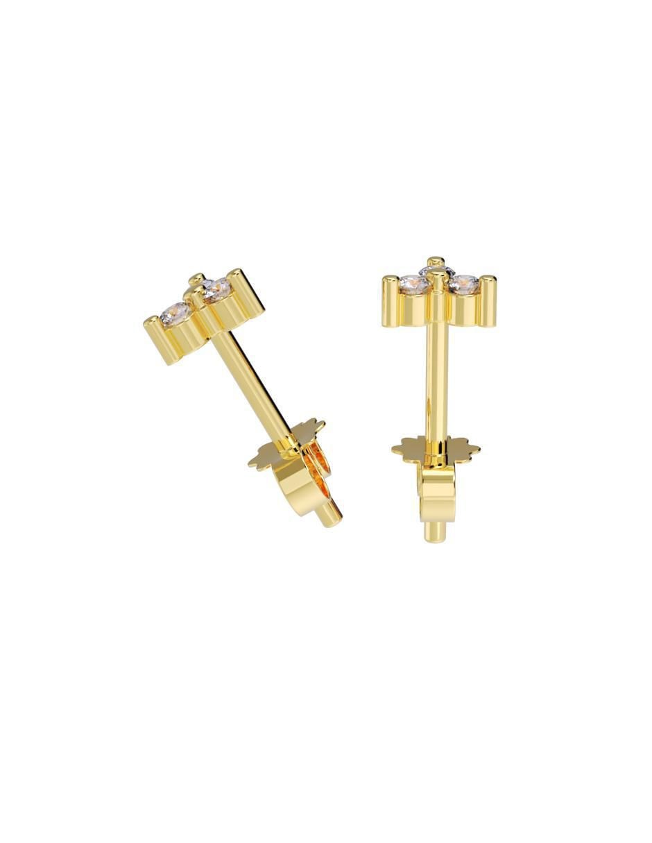 Set de aretes "de (si aplica)" triangular no aplica fonelli no aplica "de" oro 14 k "con acabado" pulido zirconia