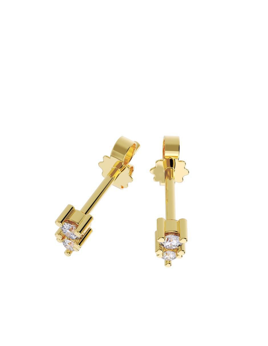 Set de aretes "de (si aplica)" redonda no aplica fonelli no aplica "de" oro 14 k "con acabado" pulido zirconia
