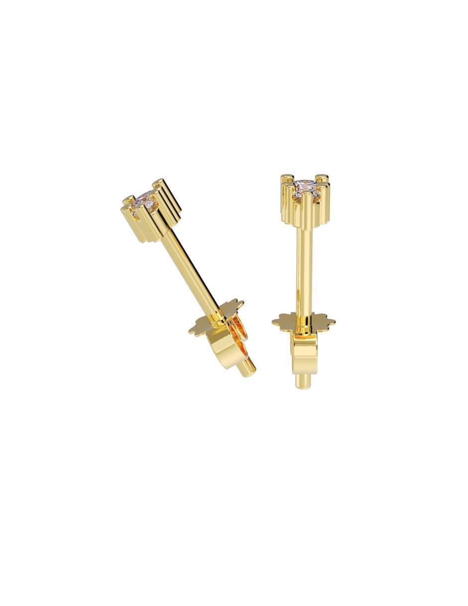 Set de aretes "de (si aplica)" redonda no aplica fonelli no aplica "de" oro 14 k "con acabado" pulido zirconia