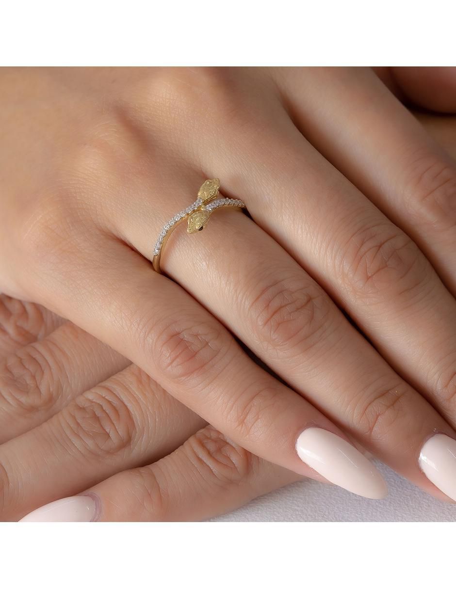 Anillo "de (si aplica)" serpiente abba joyas sin familia no aplica 10 k "de" oro zirconia brillante