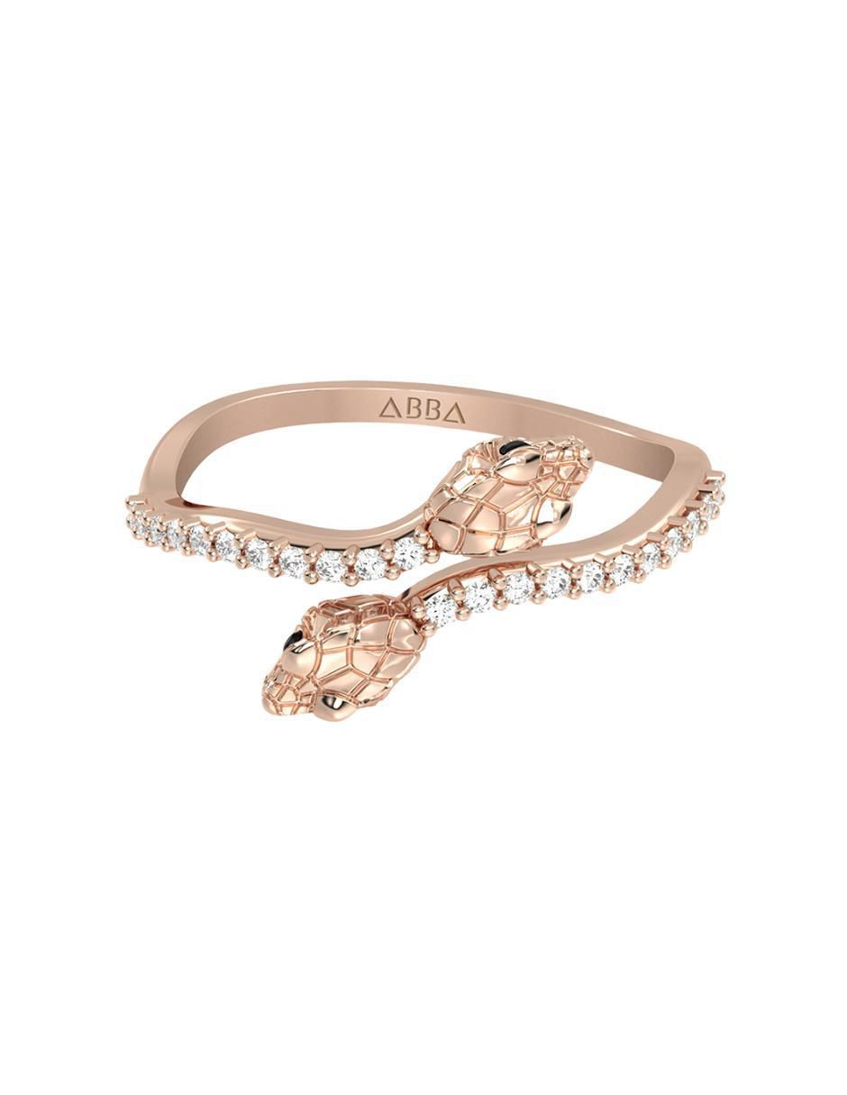 Anillo serpiente Abba Joyas 14 K de oro zirconia brillante Suburbia - Main Image