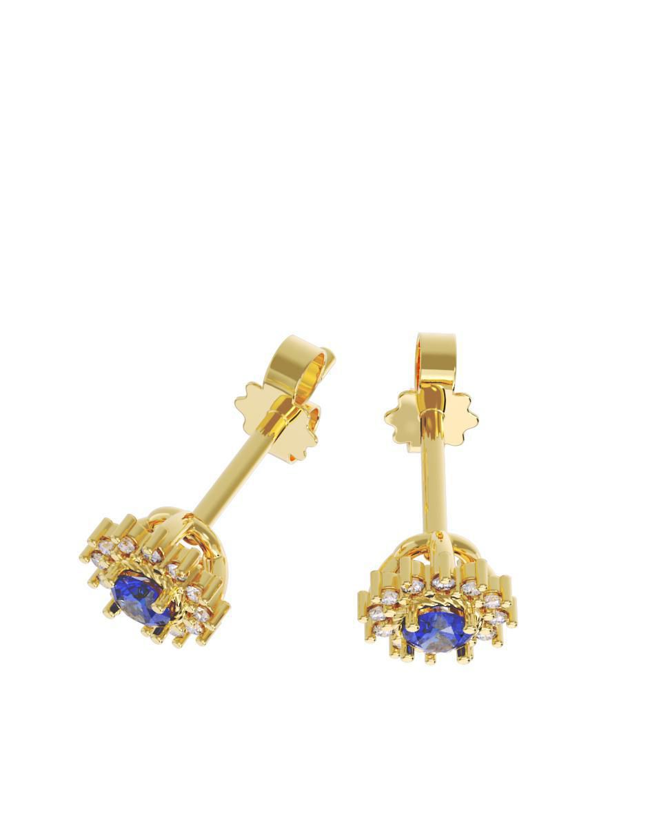 Set de aretes "de (si aplica)" flor no aplica fonelli no aplica "de" oro 14 k "con acabado" pulido zirconia