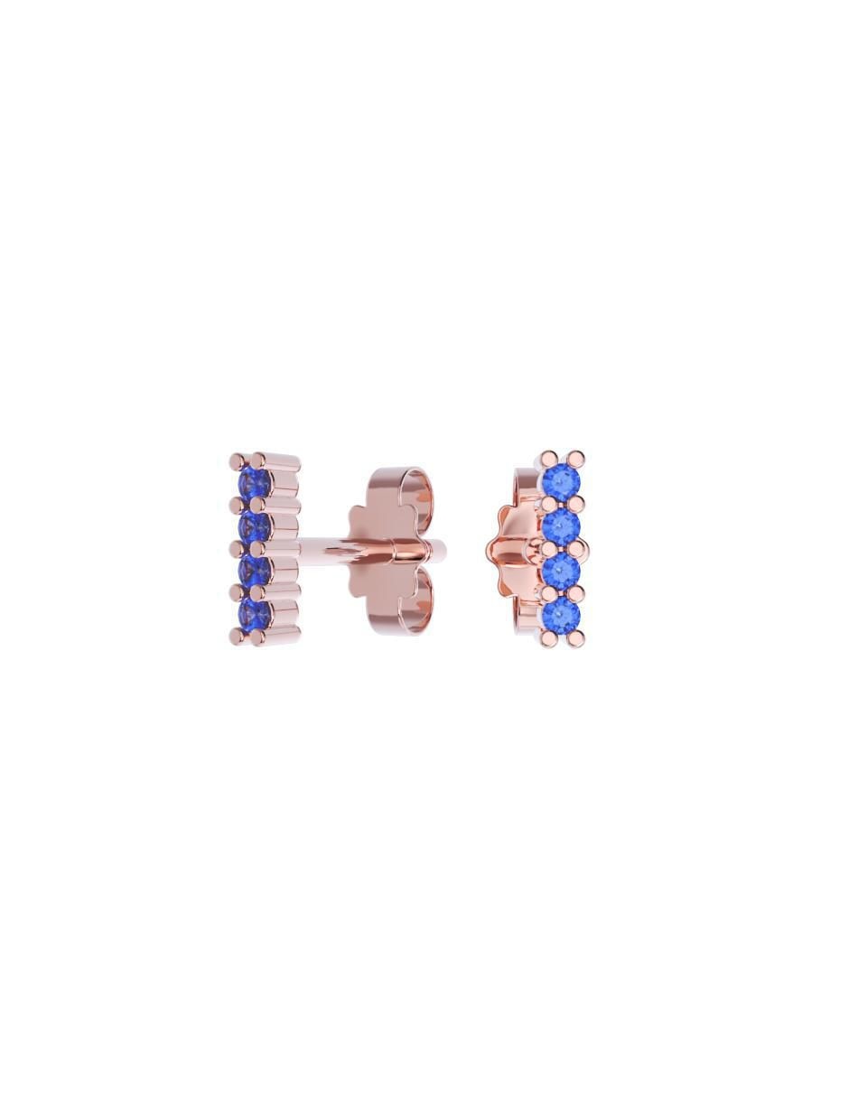 Set de aretes rectangulares de oro 14 K con acabado pulido zirconia Set de aretes rectangulares de oro 14 K con acabado pulido zirconia