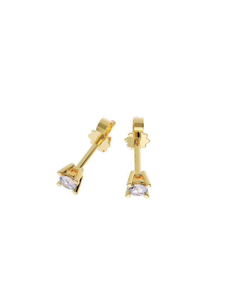 Set de aretes "de (si aplica)" redonda no aplica fonelli no aplica "de" oro 14 k "con acabado" pulido zirconia
