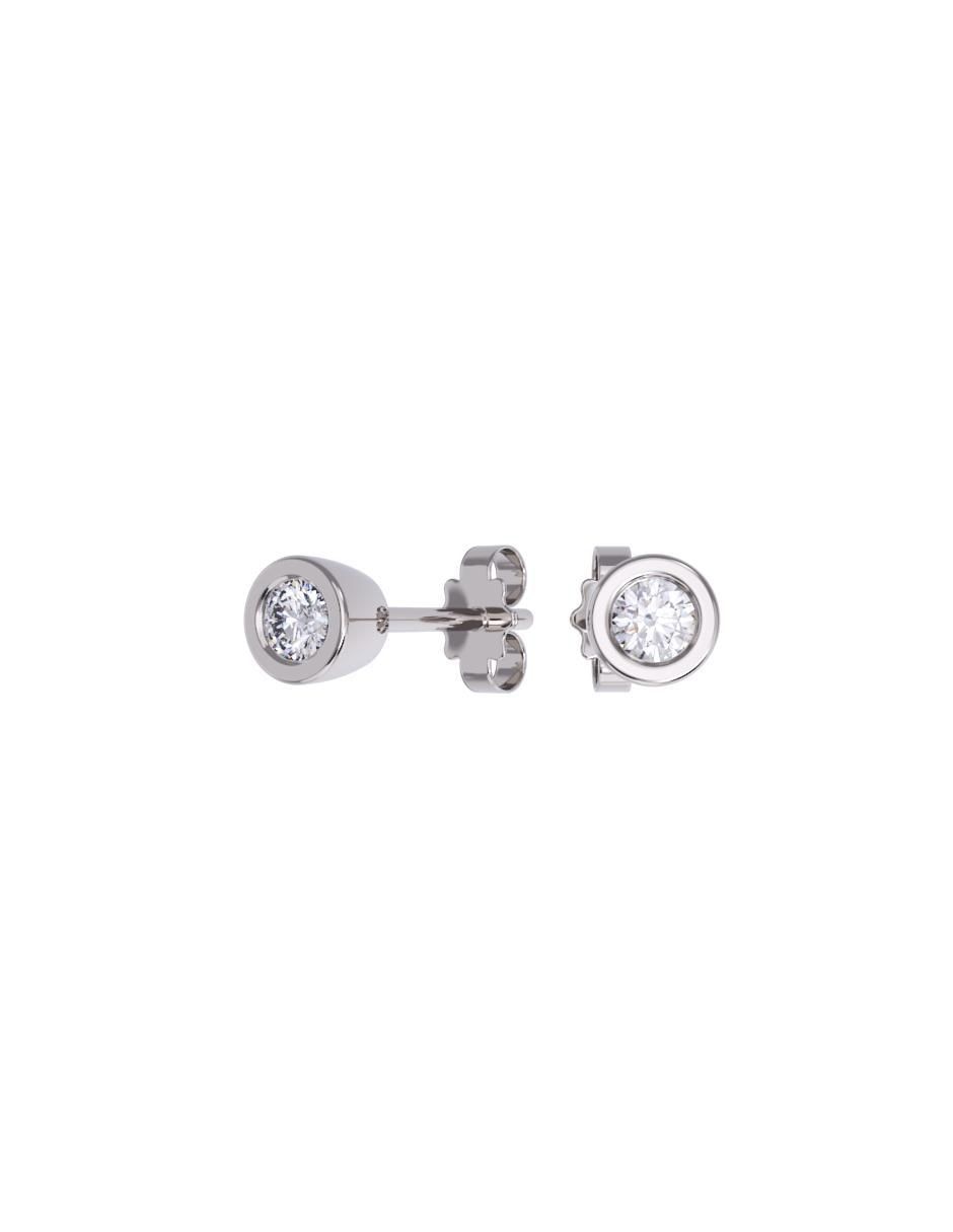 Set de aretes redondos de oro 14 K con acabado pulido zirconia Set de aretes redondos de oro 14 K con acabado pulido zirconia