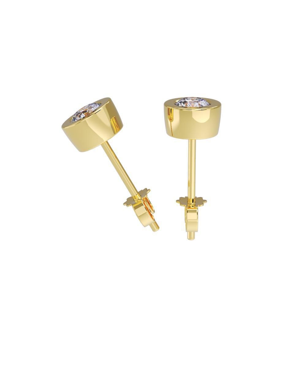 Set de aretes "de (si aplica)" redonda no aplica fonelli no aplica "de" oro 14 k "con acabado" pulido zirconia