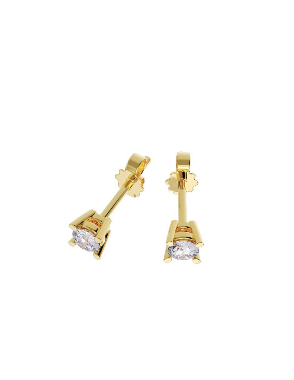 Set de aretes "de (si aplica)" redonda no aplica fonelli no aplica "de" oro 14 k "con acabado" pulido zirconia