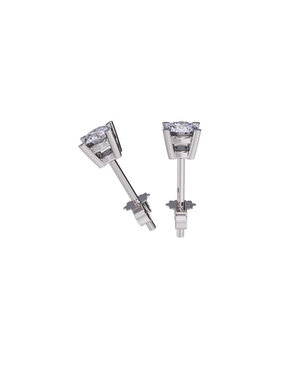 Set de aretes redondos de oro 14 K con acabado pulido zirconia 2