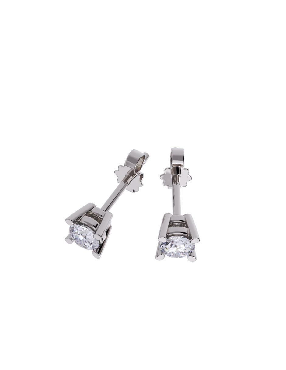 Set de aretes redondos de oro 14 K con acabado pulido zirconia 3