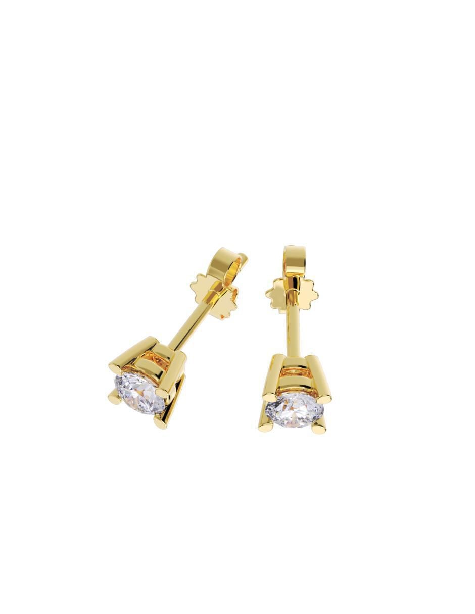 Set de aretes "de (si aplica)" redonda no aplica fonelli no aplica "de" oro 14 k "con acabado" pulido zirconia
