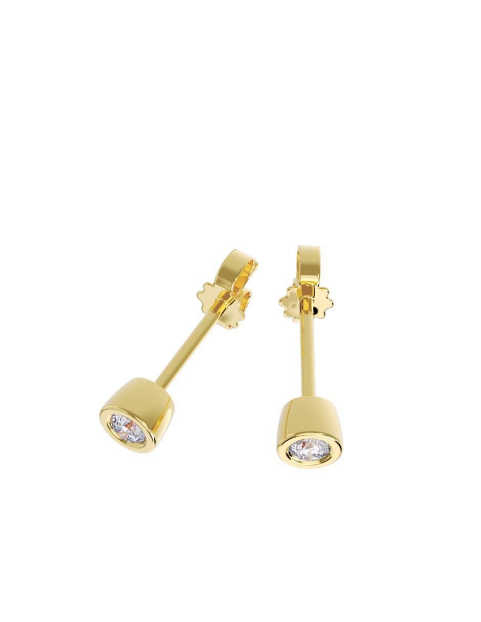 Set de aretes "de (si aplica)" redonda no aplica fonelli no aplica "de" oro 14 k "con acabado" pulido zirconia
