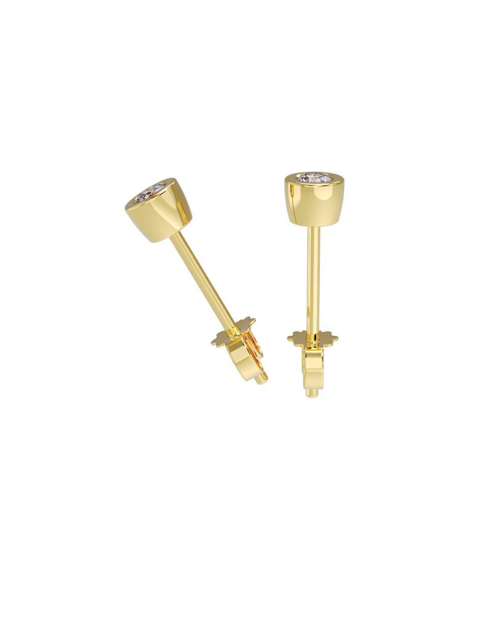 Set de aretes "de (si aplica)" redonda no aplica fonelli no aplica "de" oro 14 k "con acabado" pulido zirconia