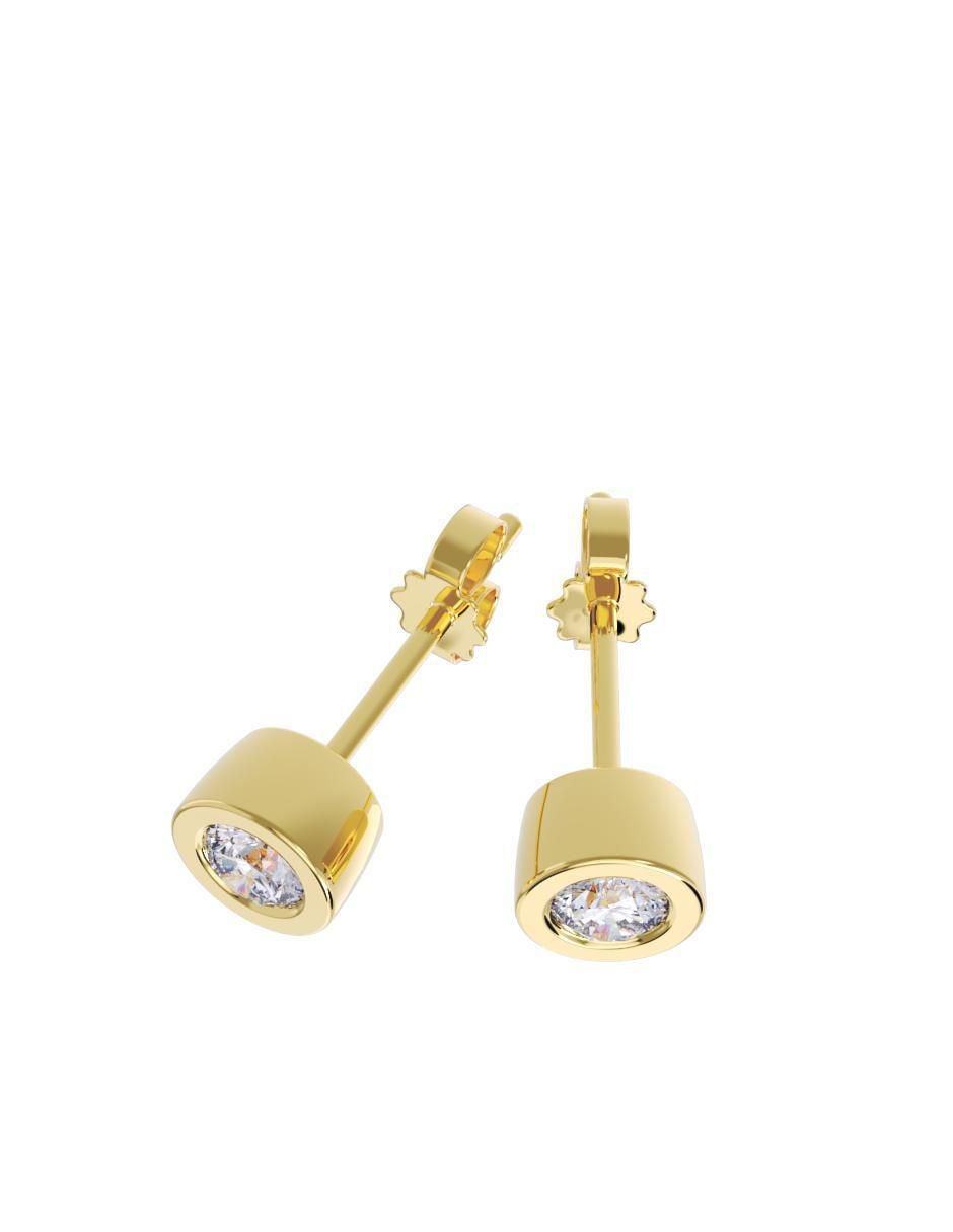 Set de aretes "de (si aplica)" redonda no aplica fonelli no aplica "de" oro 14 k "con acabado" pulido zirconia