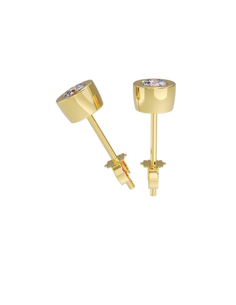 Set de aretes "de (si aplica)" redonda no aplica fonelli no aplica "de" oro 14 k "con acabado" pulido zirconia