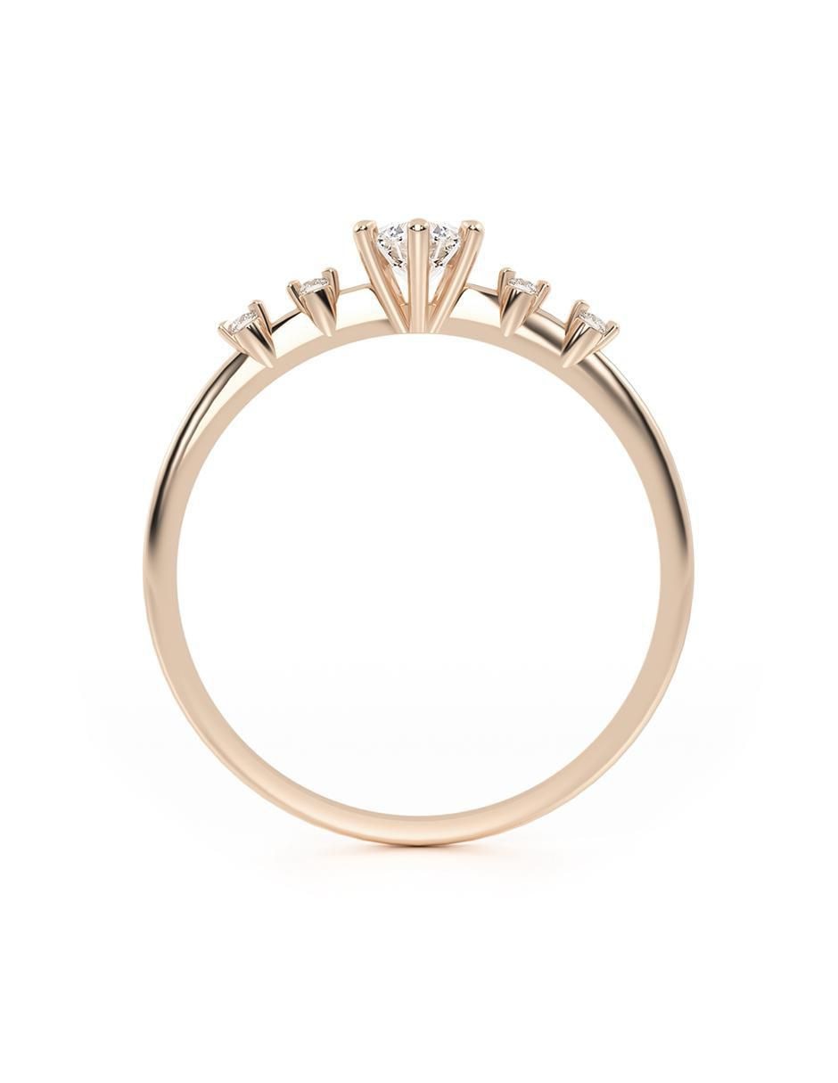 Anillo 14 k de oro zirconia brillante 3