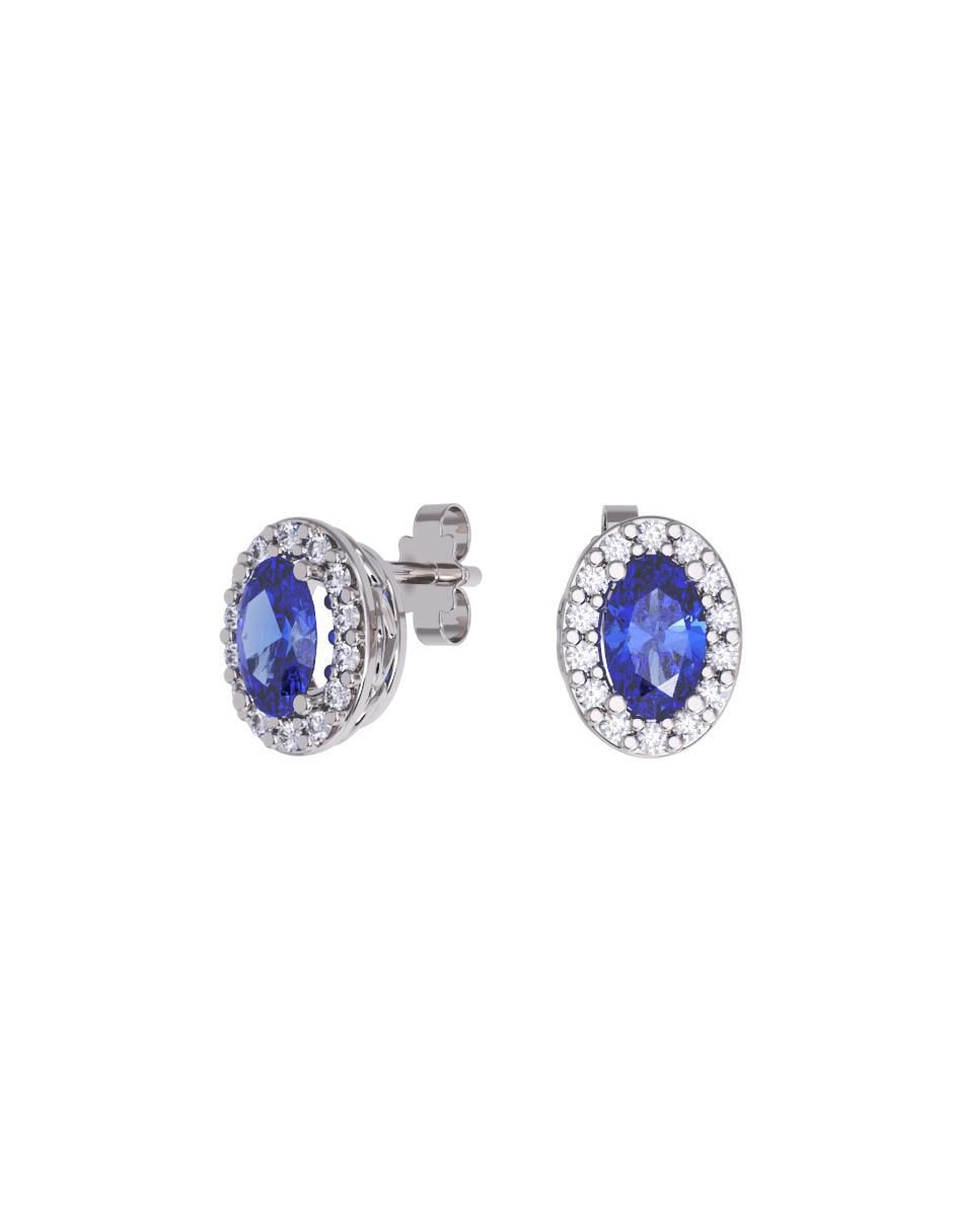 Set de aretes ovalados de oro 14 K con acabado pulido zirconia Set de aretes ovalados de oro 14 K con acabado pulido zirconia