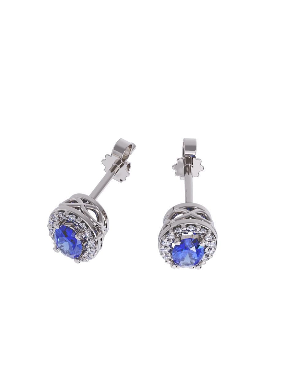 Set de aretes ovalados de oro 14 K con acabado pulido zirconia 2