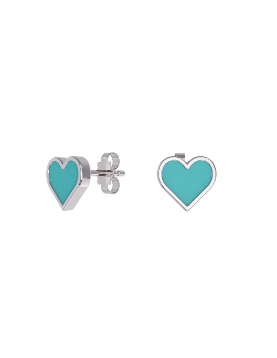 Set de aretes de corazón de oro 14 K con acabado pulido Set de aretes de corazón de oro 14 K con acabado pulido