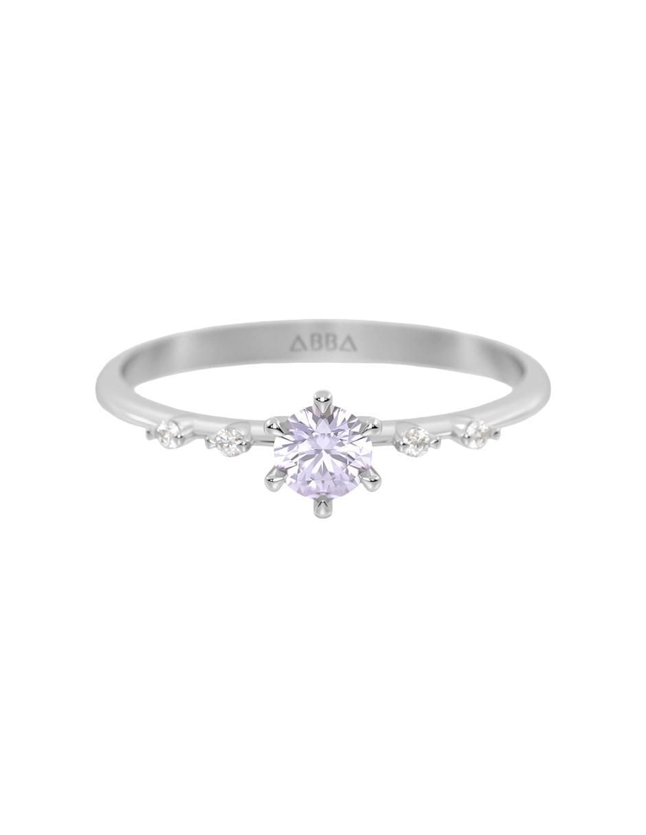 Anillo 10 k de oro zirconia brillante