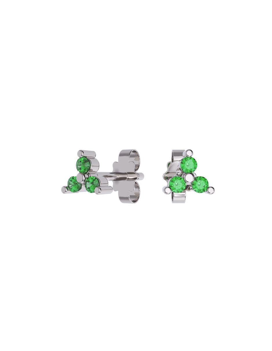 Set de aretes triangulares de oro 10 K con acabado pulido zirconia Set de aretes triangulares de oro 10 K con acabado pulido zirconia