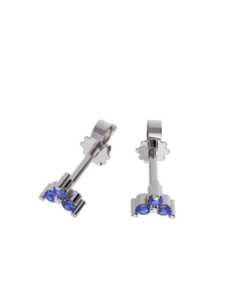 Set de aretes triangulares de oro 10 K con acabado pulido zirconia 2