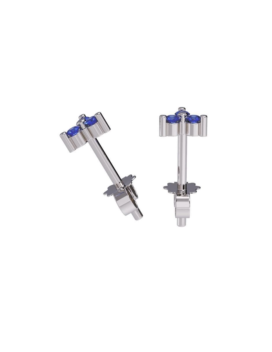 Set de aretes triangulares de oro 10 K con acabado pulido zirconia 3