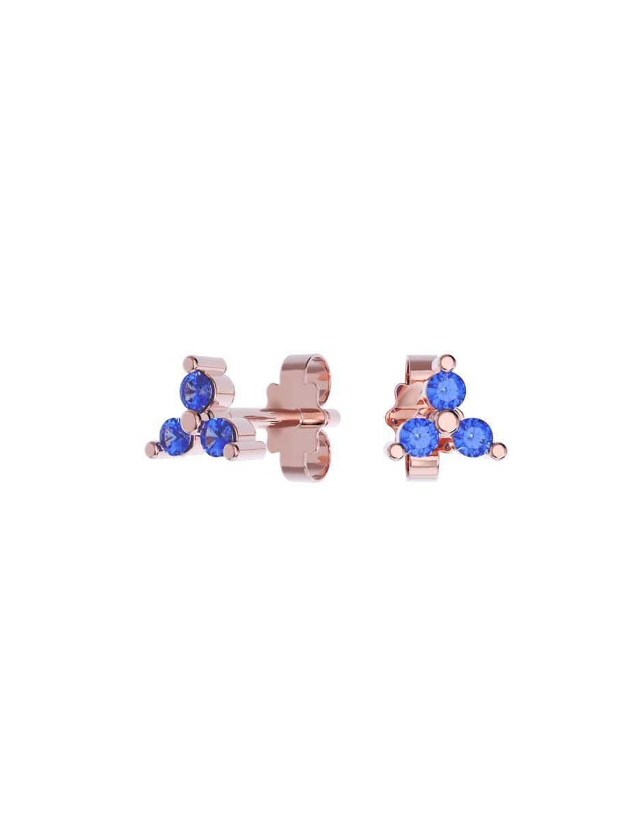 Set de aretes triangulares de oro 10 K con acabado pulido zirconia Set de aretes triangulares de oro 10 K con acabado pulido zirconia