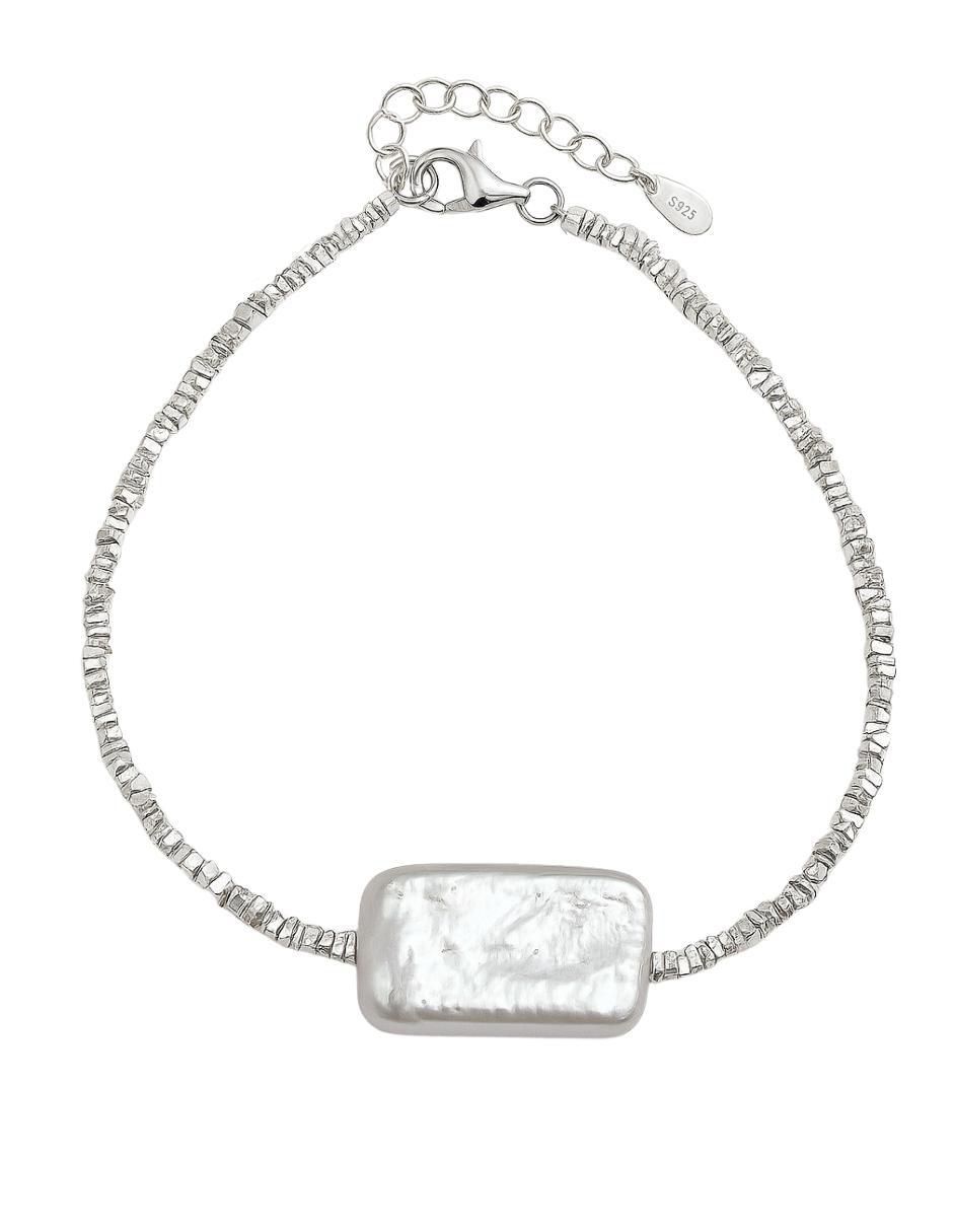 Pulsera de plata P 925 brillo con acabado Pulsera de plata P 925 brillo con acabado
