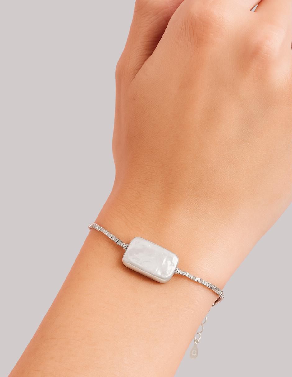 Pulsera de plata P 925 brillo con acabado 3