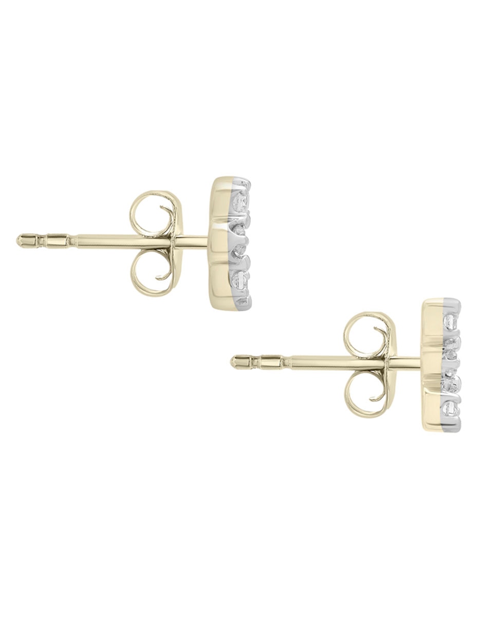 Broqueles de oro 14 K con acabado pavé diamante 2